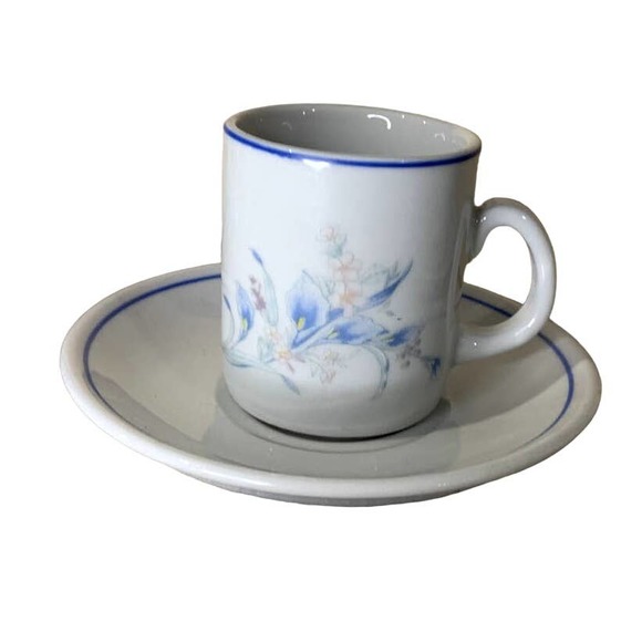 Set of 5 Porcelana Veracruz Made in Brazil Demitasse Espresso Cups and Saucers - Picture 4 of 12